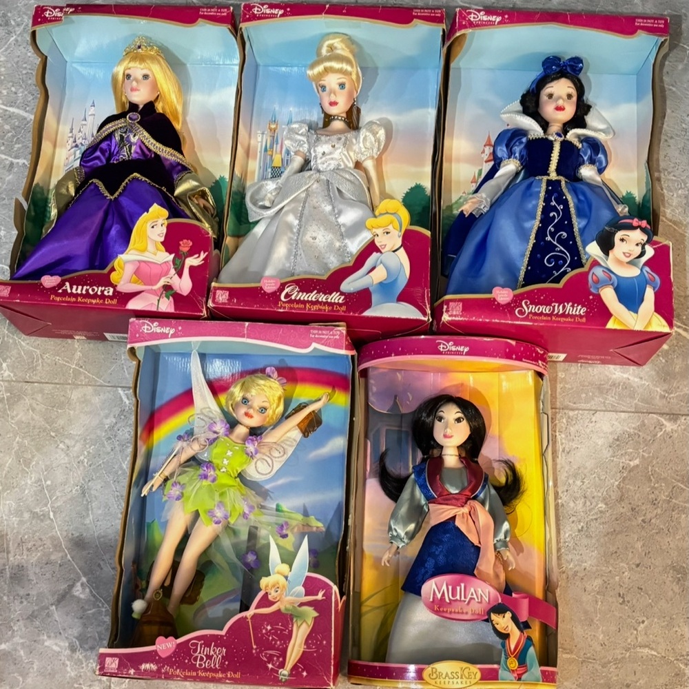 Disney Princess Doll Collection - Purple, Silver, Blue, Pink and Green